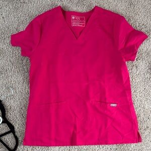 Figs Women's Vivid Pink Short Sleeve Scrub Top